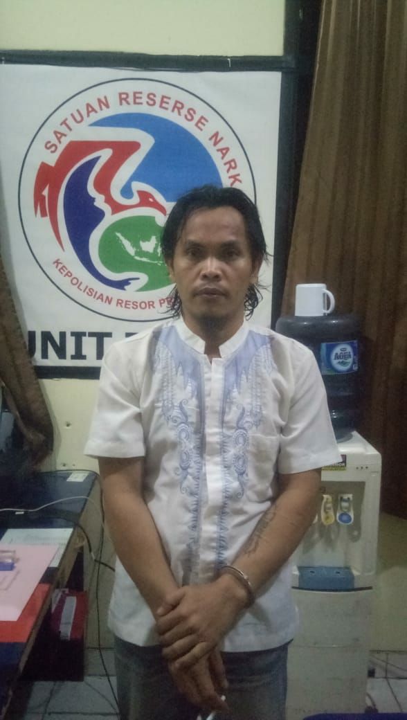 Tampak pelaku pemakai Sabu yang diamankan Polres Prabumulih