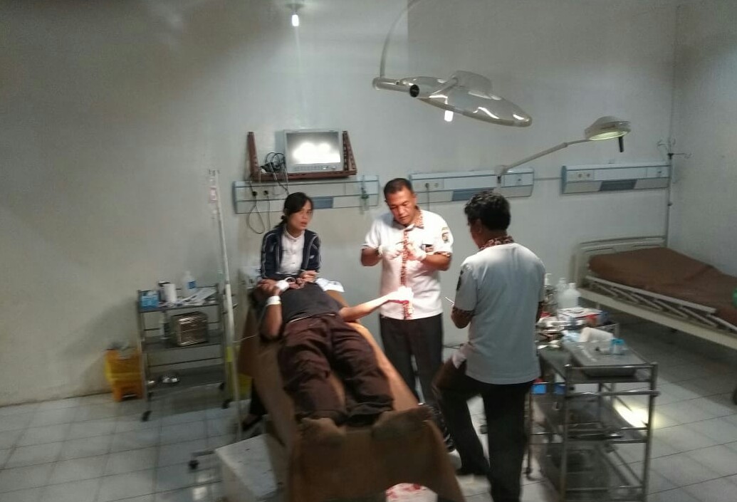 Jenazah Dalangit Sitepu saat di kamar jenazah Rumah Sakit Umum