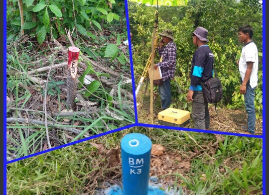 Tampak pihak PT.BGP melakukan Pengukuran Titik Koordinat