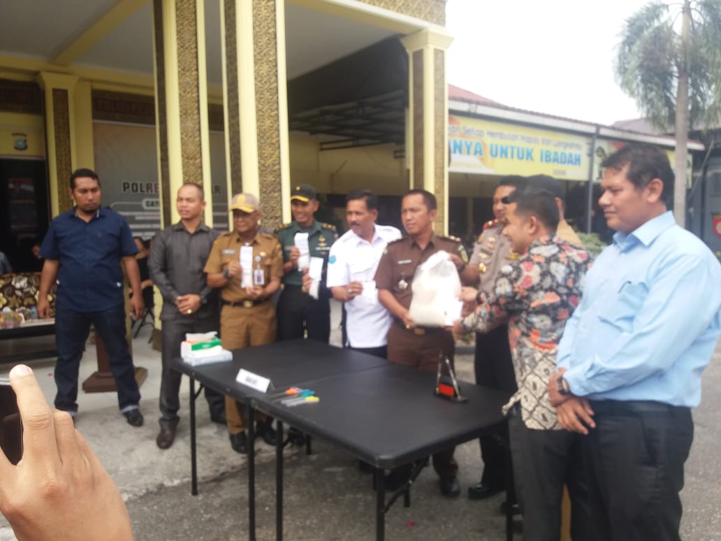 Polres Kampar Musnahkan Barang Bukti Narkotika Jenis Shabu Seberat 4,46 Kg