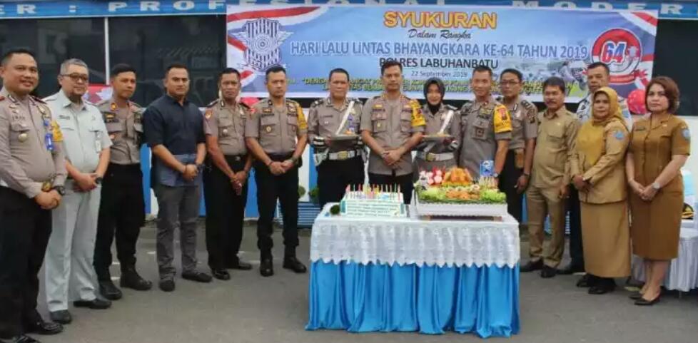 Kapolres Labuhanbatu pimpin HUT ke 64 Lalu lintas Bhayangkara