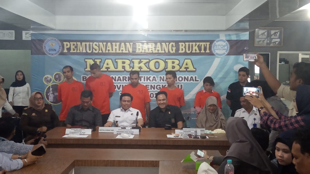 BNNP Bengkulu Amankan 4 Pelaku Penyalahgunaan Narkotika