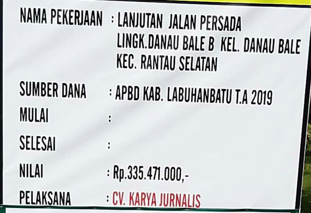 CV Kontraktor Bawa Embel-embel Jurnalis Tokoh Pers Labuhanbatu Angkat Bicara