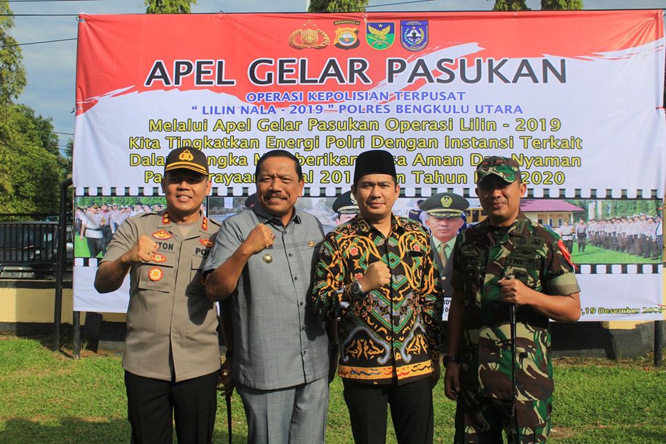 Apel Gelar Pasukan Lilin Nala Polres Bengkulu Utara Bupati Harapkan Kolaborasi Seluruh Satker