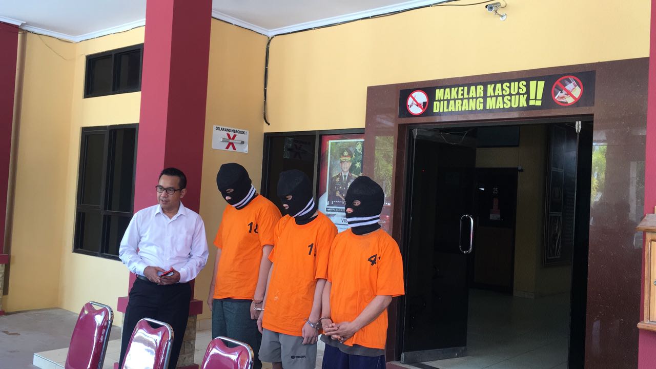 Tiga Pelaku yang diamankan oleh Polda Bengkulu