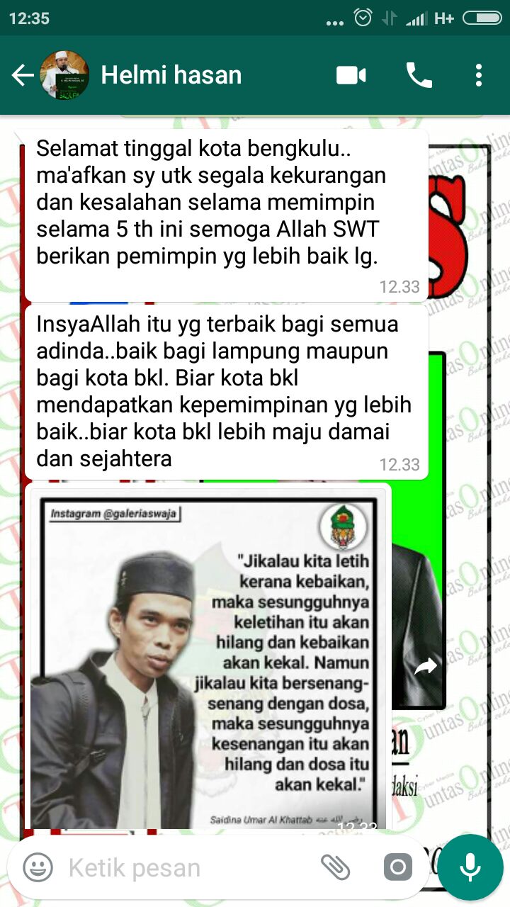 Obrolan Wartawan Tuntas Online saat komfirmasi dengan Helmi Hasan