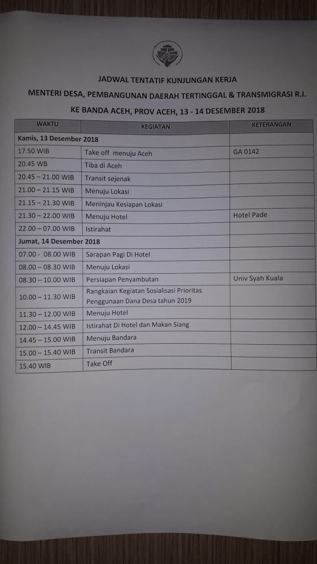 Jadwal Kemendes
