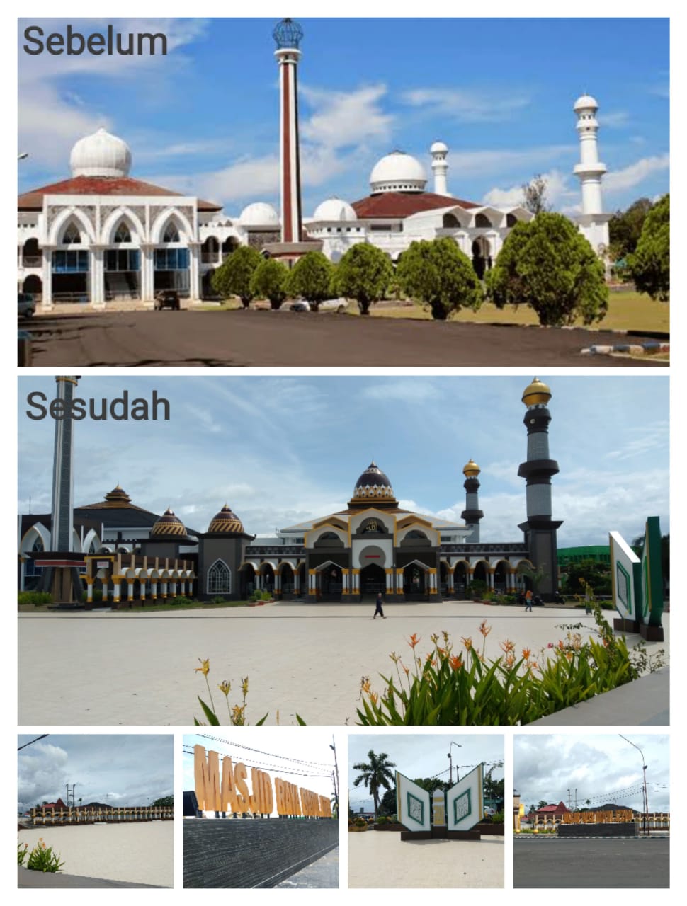 Foto Masjid Baitul Izzah Sebelum dan Sesudah Direnovasi