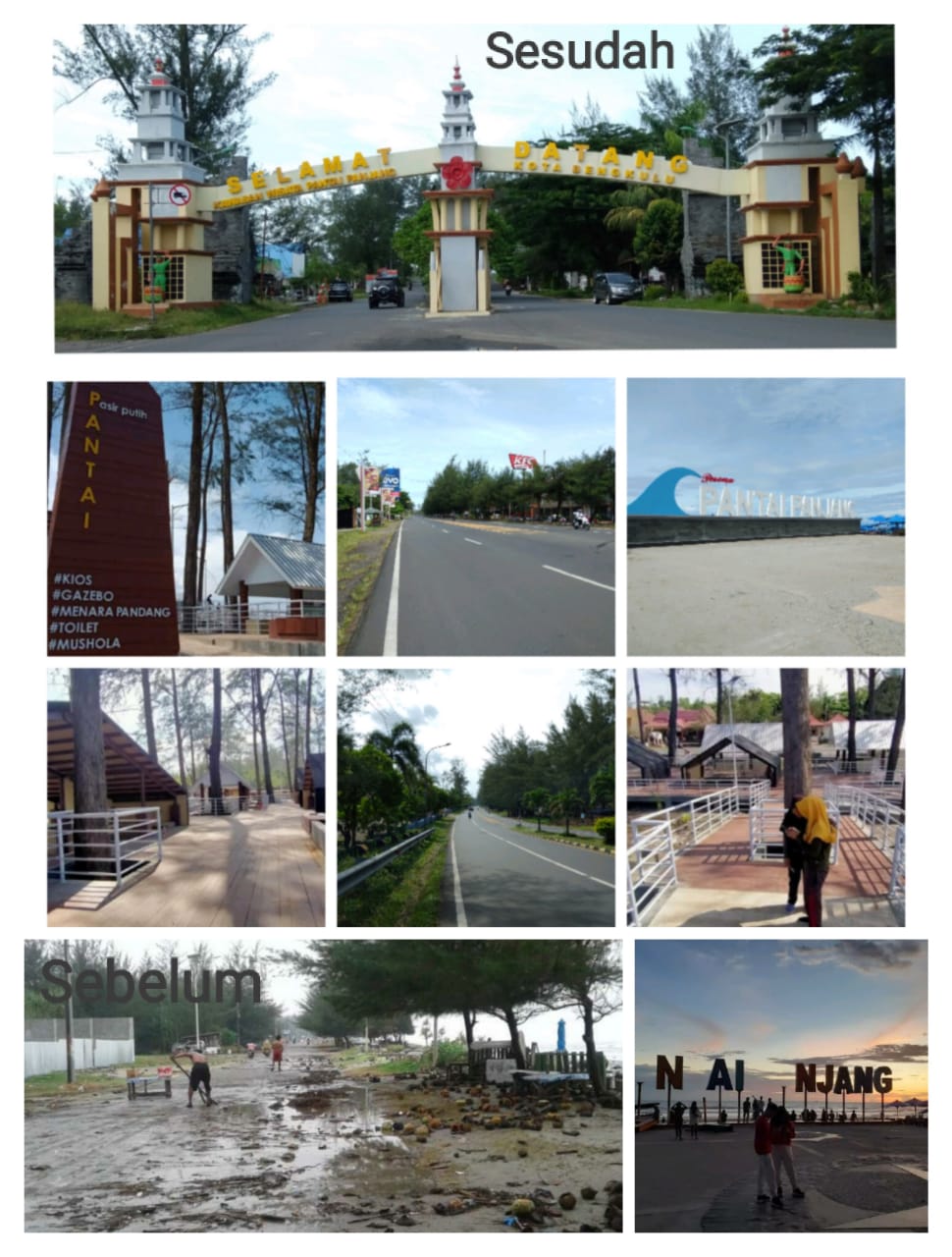 Foto Wisata Pantai Panjang dan Pasir Putih Bengkulu Bengkulu Sebelum dan Sesudah Direnovasi (Ist) 