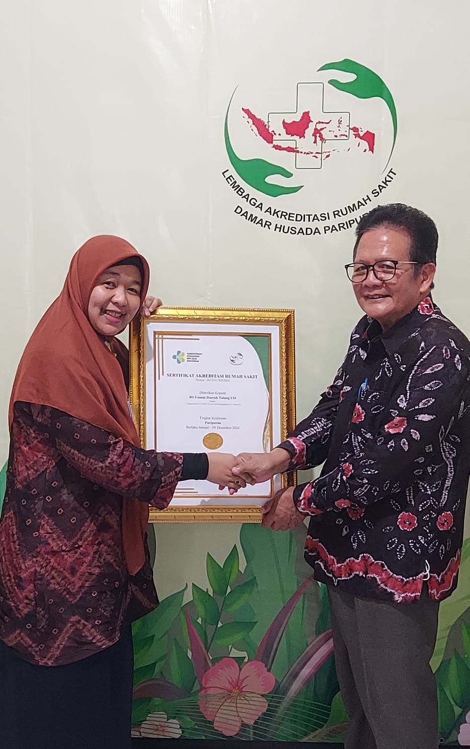 RSUD Talang Ubi Terima Sertifikat Penghargaan Akreditasi Paripurna Bintang Lima (Foto/and)
