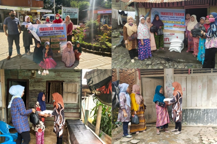 Aksi Sosial Fakultas Teknik UGN Sidimpuan Bantu Warga Terdampak Covid-19