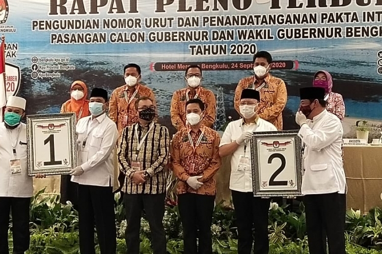 Proses Pengambilan Nomor Urutan Peserta Pilgub Bengkulu yang Disiarkan Secara Live