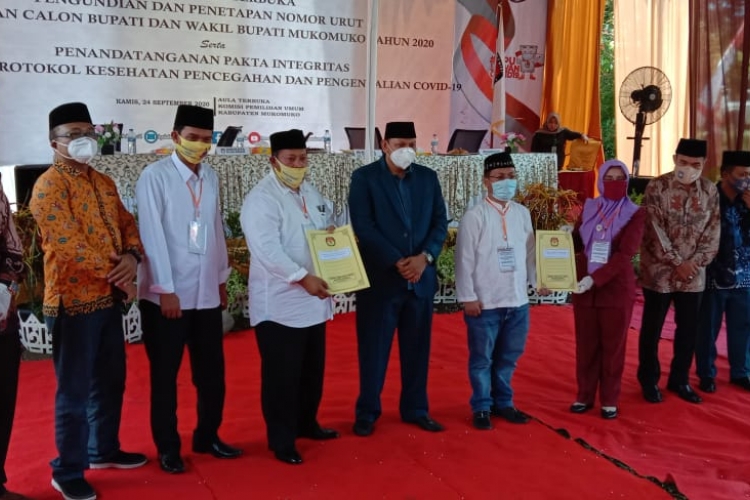 Nomor Urut Pilbup Mukomuko : Choirul-Rahmadi 1 Sapuan Wasri 2