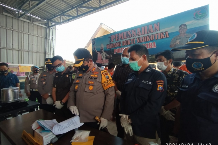 Barang Bukti Ops Antik Toba Polres Batu Bara Musnahkan 294,3 Gram