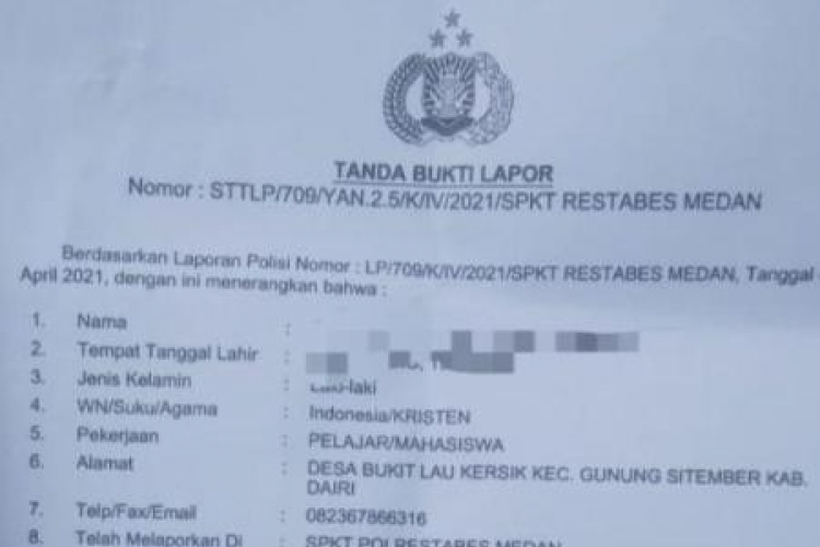Melapor ke Polrestabes Medan Wartawan Media Online Diteror OTK