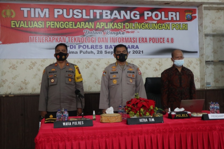 Evaluasi Aplikasi Teknologi dan Informasi Tim Puslitbang Polri Apresiasi Polres Batubara