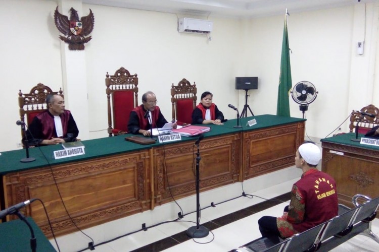 suasana Sidang Putusan DM di Ruang Cakra Pengadilan Negeri Bengkulu