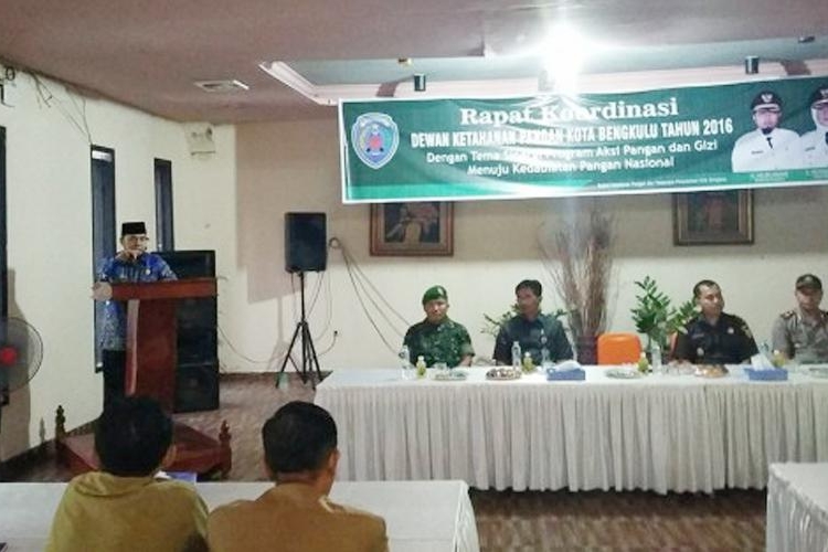 Badan ketahanan Pangan dan Pelaksana Penyuluhan Kota Bengkulu (BKP3) menggelar rapat koordinasi (rakor) Dewan Ketahanan Pangan (DKP) tahun 2016