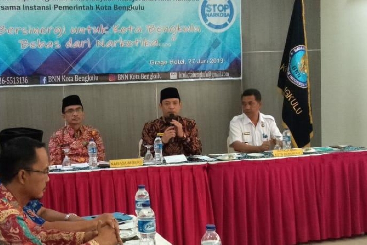 Rapat Kerja (Raker) Program Pemberdayaan Masyarakat Anti Narkoba bersama instansi pemerintah pada Kamis (27/6/2019) di Grage Hotel.