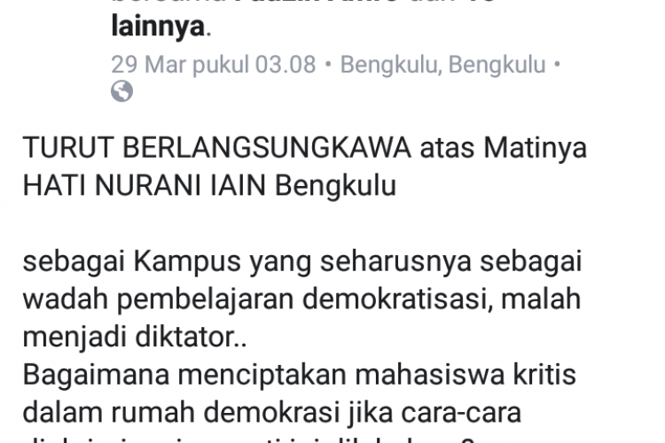 Akun Facebook Usin abdisyah Putra Sambiring yang ramai jadi pembicaraan Warga net