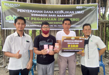 Pegadaian Syariah Cabang Sekip Serahkan DKU Bantu Pembangunan Masjid