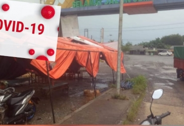 Tenda Darurat Posko Covid-19 Mesuji Rusak Diterjang Badai