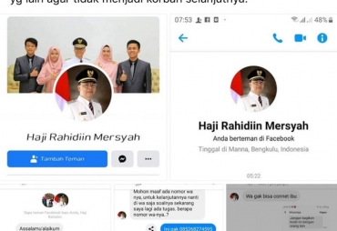  Akun Facebook Catut Namanya Gubernur Rohidin Minta Masyarakat Hati-hati