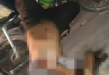 Jenazah Korban saat ditemukan didepan rumah Dinas Wakil Ketua DPRD Karo