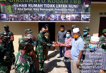 Dandim 0212/Tapsel Serahkan Hasil Rehab RTLH