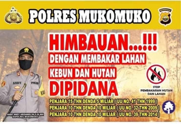 Polres Mukomuko Sosialisasikan Larangan Membakar Lahan Untuk Perkebunan