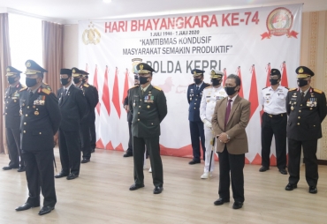 Peringatan Bhayangkara Polda Kepri Gelar Peringatan Via Vidcon