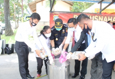 Polresta Barelang Kepri Musnakan 8.151,32 Gram Shabu