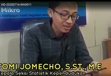 Kepala Seksi Statistik Kepedudukan BPS Provinsi Bengkulu Tomi Jomecho SST ME