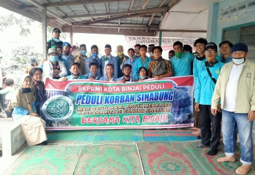 BKPRMI Binjai Bantu Korban Terdampak Erupsi Sinabung