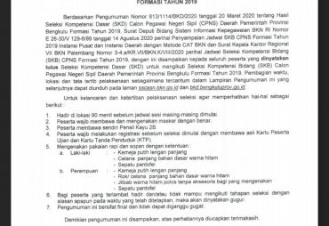 Sempat Tertunda Berikut Jadwal Pelaksanaan SKB CPNS di Provinsi Bengkulu
