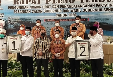Proses Pengambilan Nomor Urutan Peserta Pilgub Bengkulu yang Disiarkan Secara Live