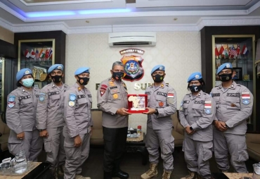 Kapolda Sumut Sambut Kepulangan 6 Personil yang Bertugas di Afrika