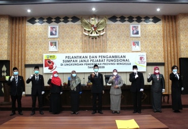 88 Pejabat Fungsional di Lingkungan Pemprov Bengkulu Resmi Dilantik