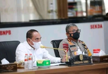 Gubernur Sumut dan Kapolda Ikuti Rakor Penanganan Covid-19