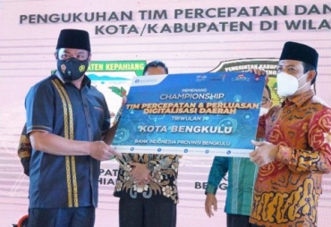 Dukung Transaksi Digital Kota Bengkulu Raih Penghargaan Dari Bank Indonesia