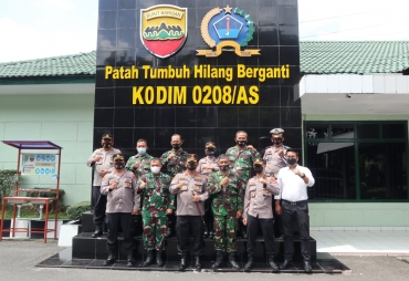 HUT 71 Kodam I BB Kapolres Batu Bara Kunjungi MaKodim 0208 Asahan 