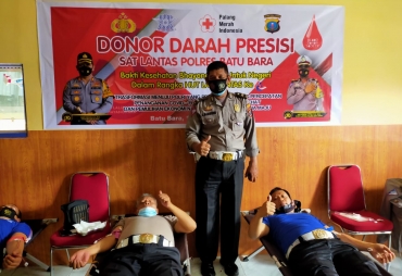HUT Lalu Lintas Ke-66 Polres Batu Bara Gelar Donor Darah Presisi