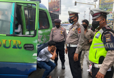 Polres Batu Bara Gelar Operasi Yustisi Prokes di Simpang Empat Lima Puluh