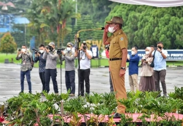 Gubernur Edy Pimpin Apel Gabungan Kesiapsiagaan Penanggulangan Bencana
