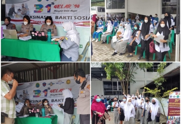 Polsek Medan Timur Fasilitasi Vaksinasi Covid-19 31 Tahun AKABRI 90