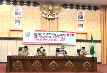 Rakor Sekda se-Provinsi Bengkulu Bahas Renaksi MCP Tahun 2021