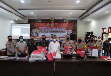 Polres Tanah Karo Gelar Konferensi Pers Akhir Tahun 2021