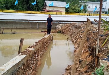 Talud Beracung Ambruk Pemda PALI Rugi Ratusan Juta