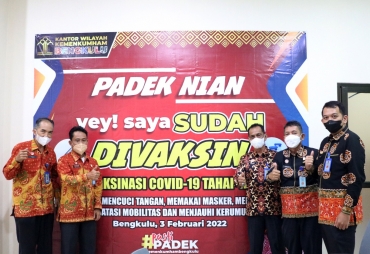 Jajaran Kanwil Kemenkumham Bengkulu Jalani Vaksinasi Tahap III