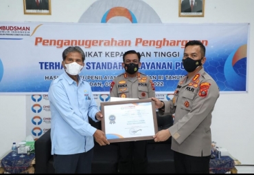Polresta Deliserdang Raih Kepatuhan Tinggi Pelayanan Publik dari Ombudsman RI Kapolresta : Terimakasih Masyarakat